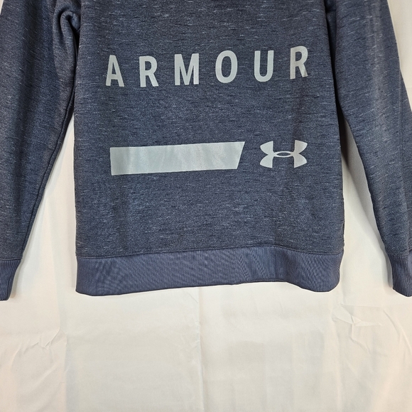 Under Armour Gray Pull Over Hooded Fleece Graphic Sweatshirt Womens sz XS - Picture 4 of 10